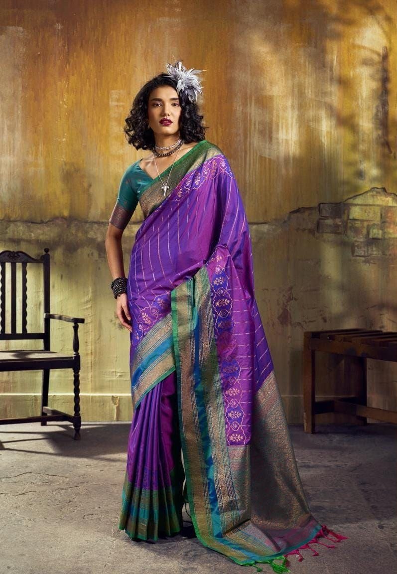 Bangalore Silk Jori Weaving Saree - Image 6