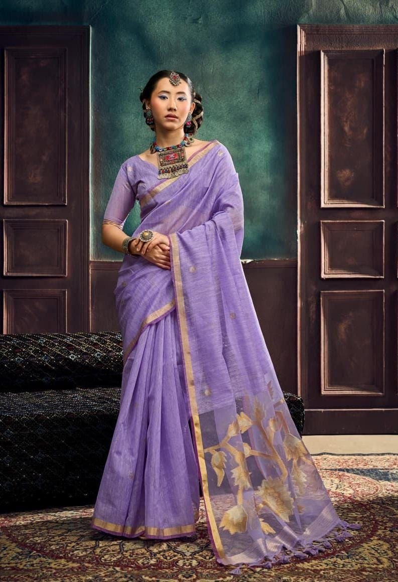 Matka Silk Organza Pallu Weaving Saree. - Image 2