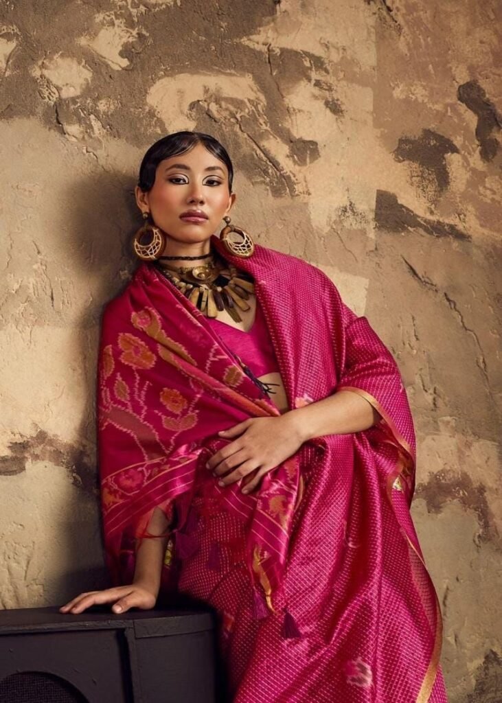 Kora Silk Reshom Thread Weaving Saree.