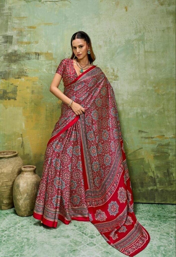 Modal Silk Ajrak Print Saree.