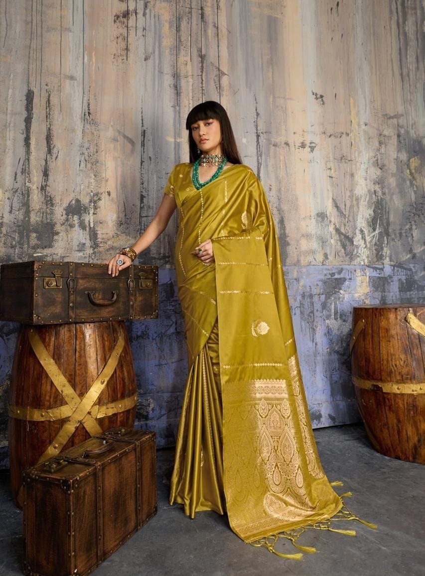 Munga Malbari Silk Copper & Silver Jori Hand Weaving Saree. - Image 6