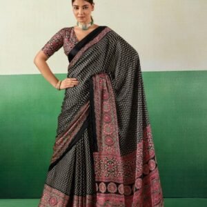 Modal Silk Ajrak Print Saree.