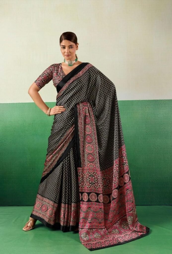 Modal Silk Ajrak Print Saree.