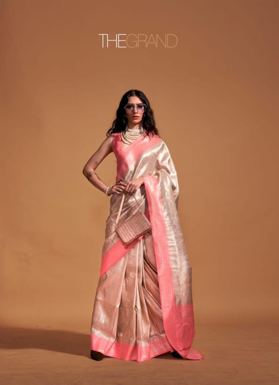 Broked Kachi Rekha Silver Jori Weaving Saree. - Image 2