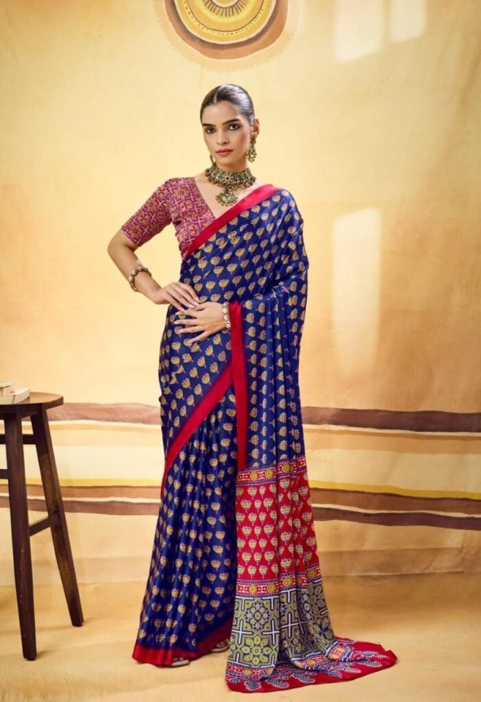 Modal Silk Ajrak Print Saree.