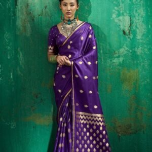 Munga Malbari Silk Copper & Silver Jori Hand Weaving Saree.