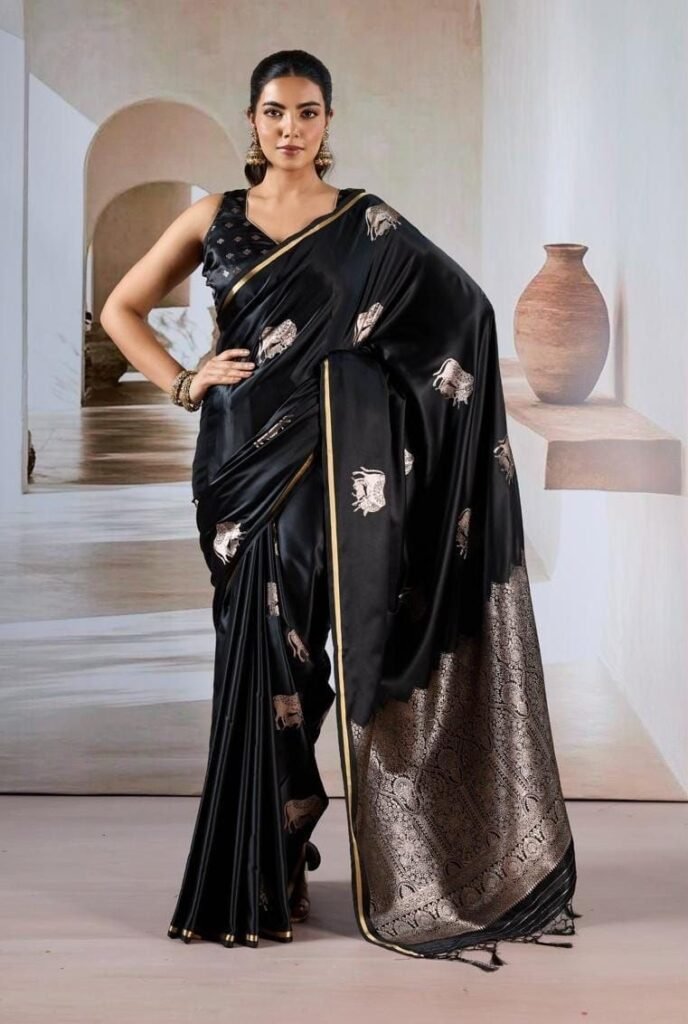 Munga Malbari Silk Copper & Silver Jori Hand Weaving Saree.