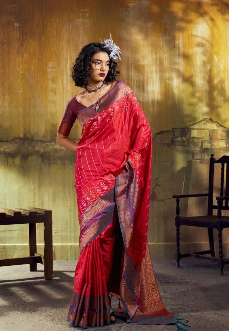 Bangalore Silk Jori Weaving Saree - Image 5